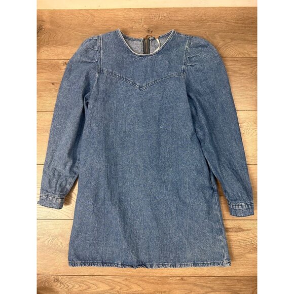Free People Self Control Denim Mini Dress in Blue 0 - Picture 3 of 9